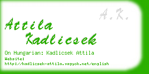 attila kadlicsek business card